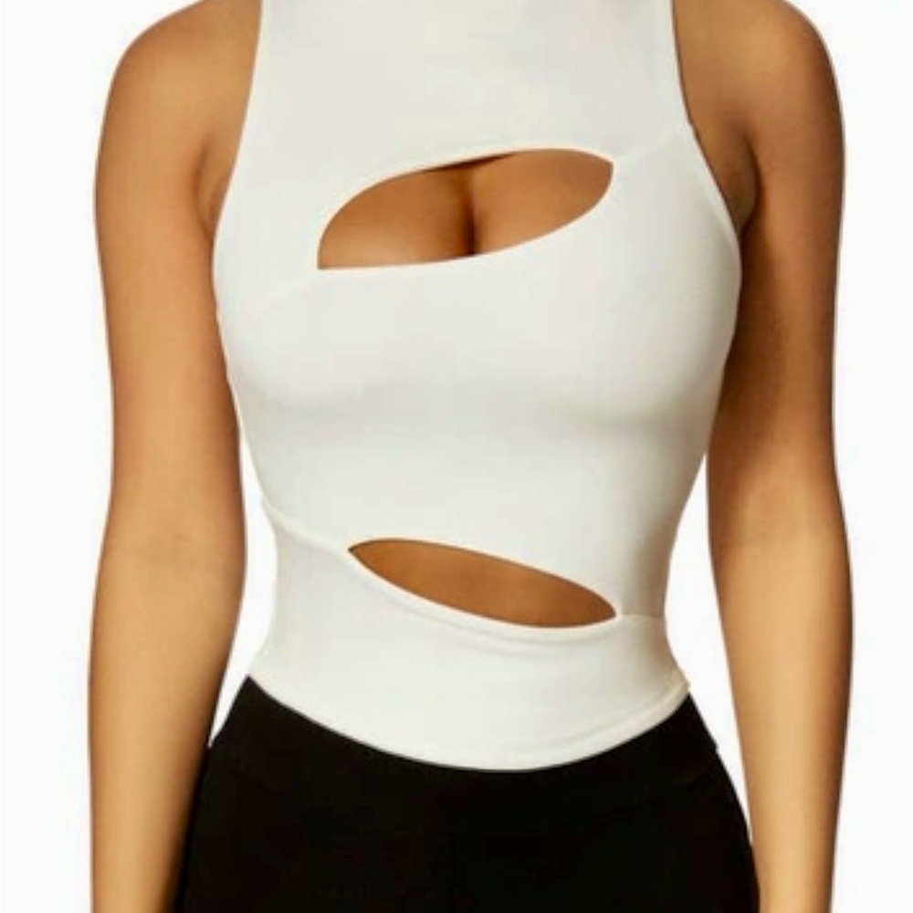 Naked Wardrobe Mock Neck Cut Out Tank
